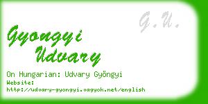 gyongyi udvary business card